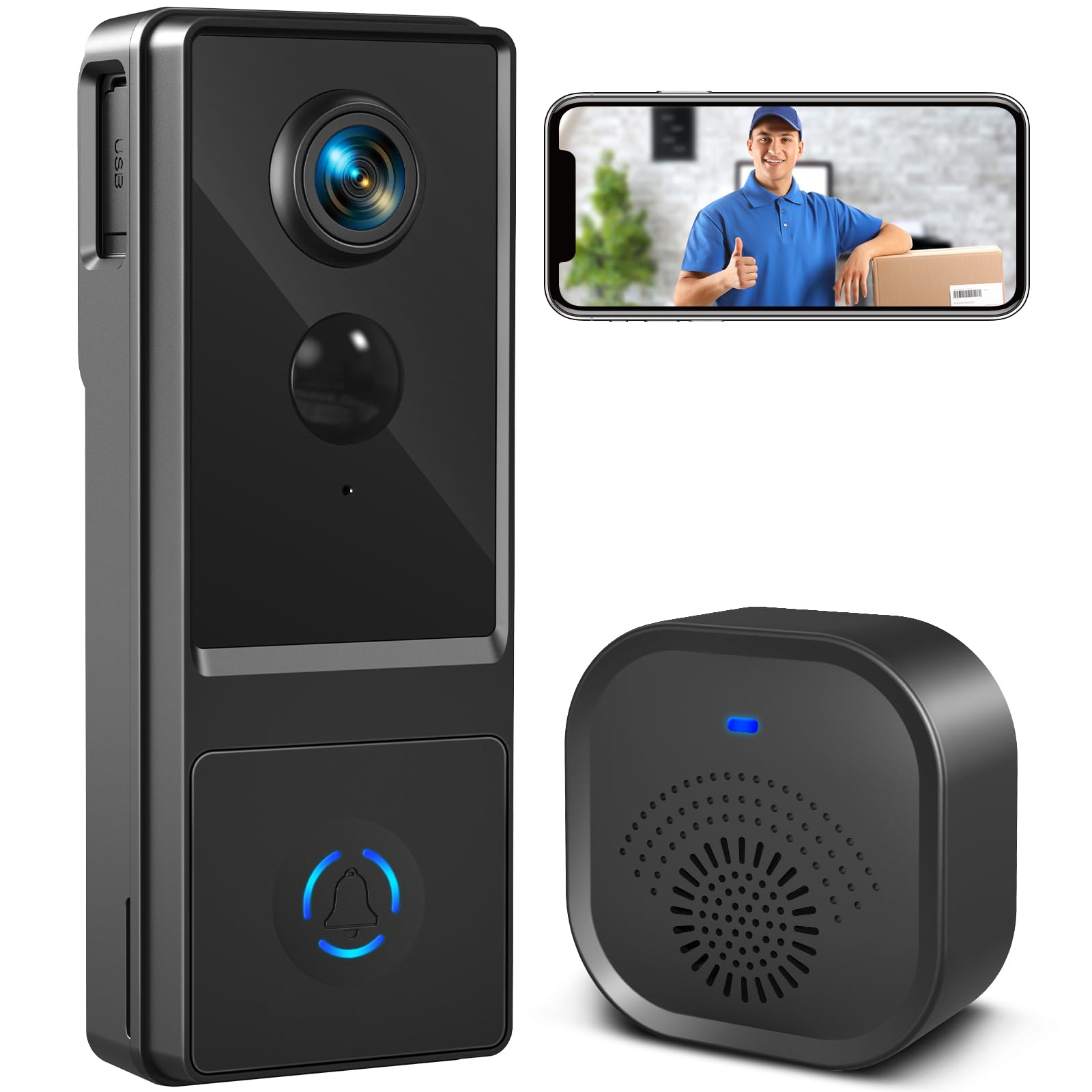 Amazon.co.jp: XTU インターホン ワイヤレス 工事不要【Alexa対応