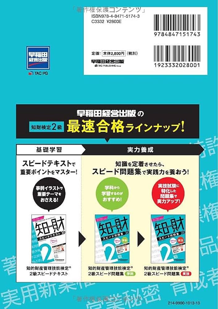 2024-2025年版 知的財産管理技能検定(R) 2級 スピードテキスト['24年11