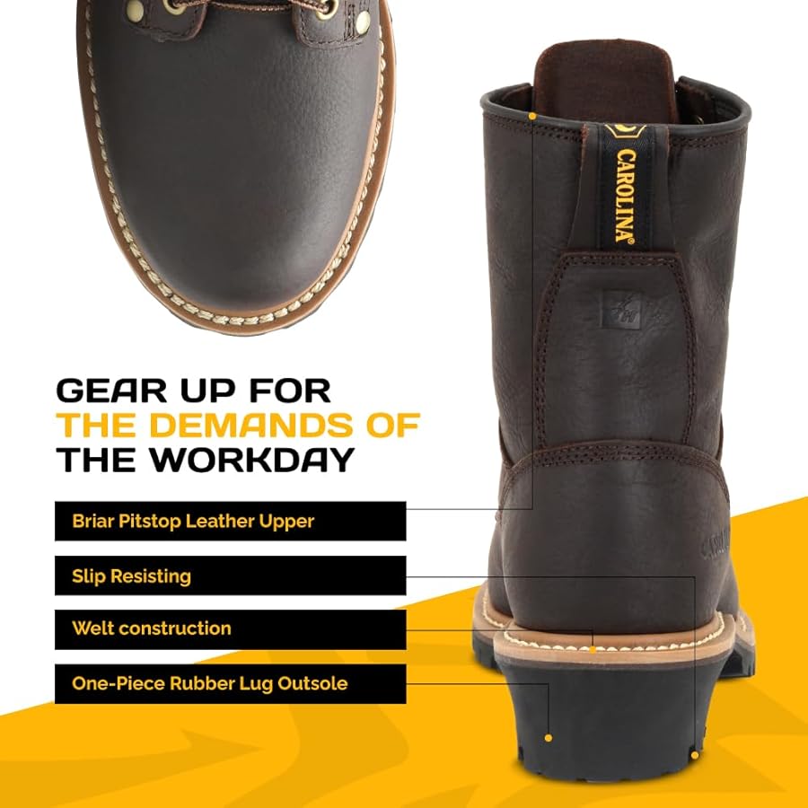 Amazon | Carolina メンズ エルムロガーブーツ 銅製 US サイズ: 24