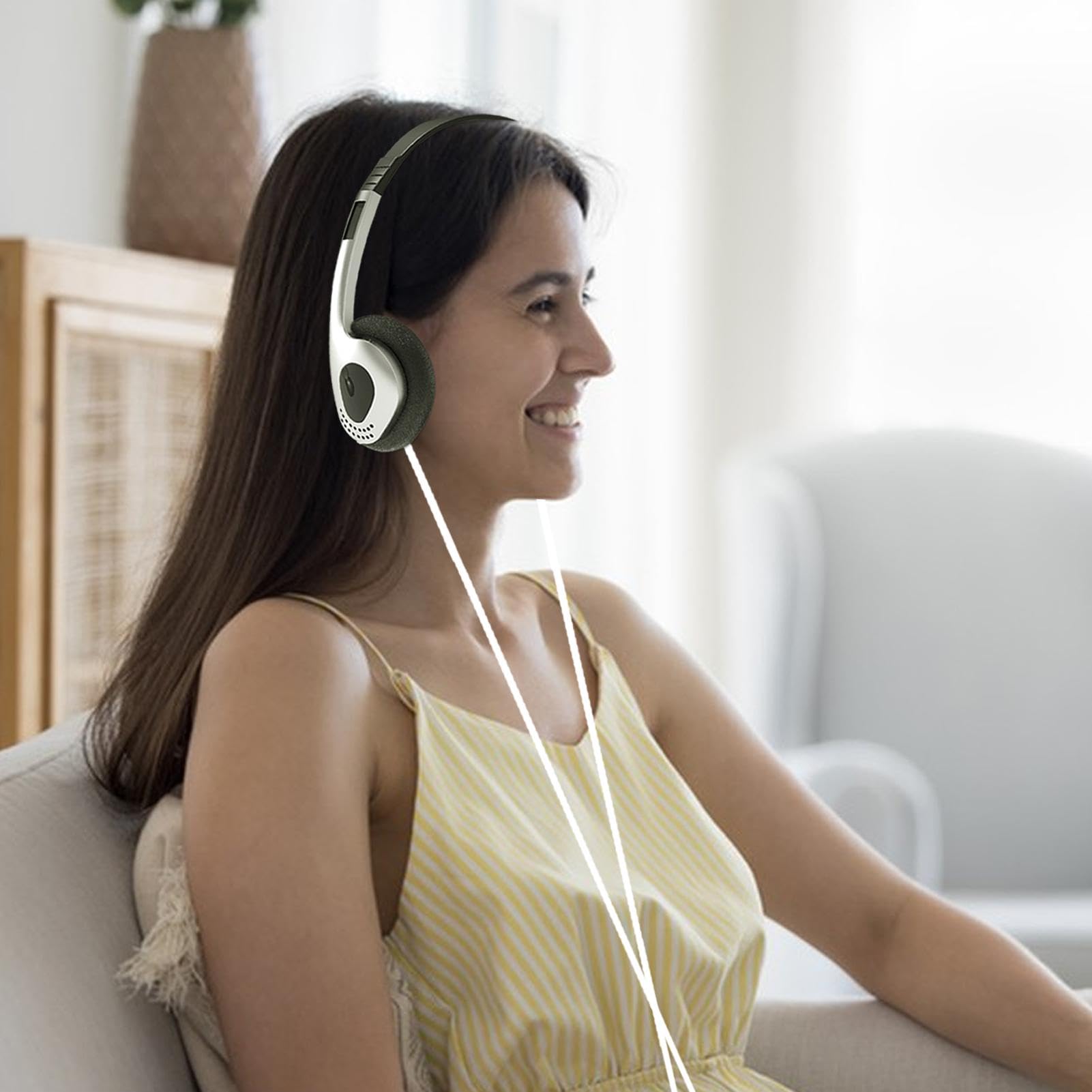 Amazon.co.jp: レトロなオーバーイヤーヘッドフォン - 軽量ポータブル