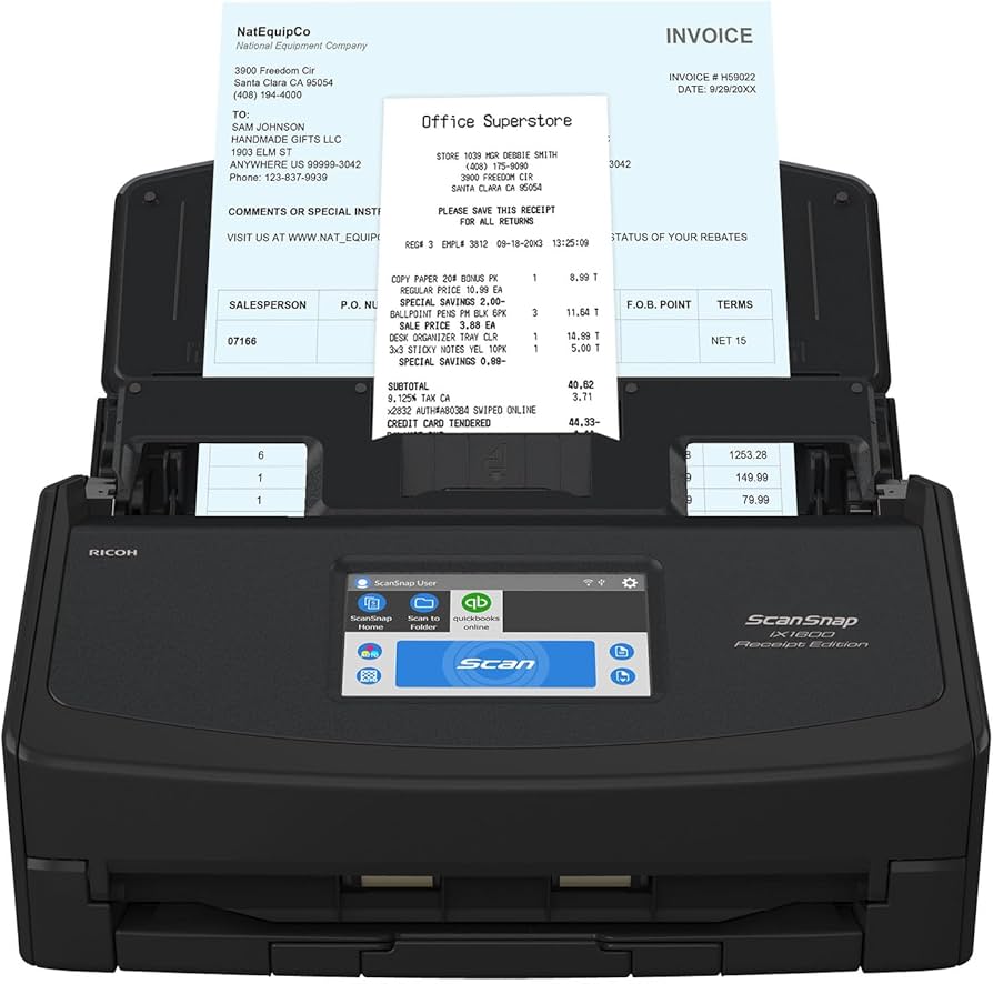ScanSnap iX1600 Receipt Edition Color Duplex Invoice Document