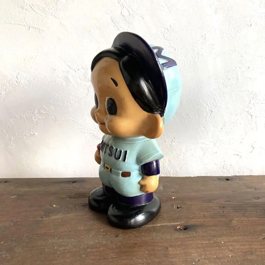 Amazon.co.jp: 三井銀行 貯金箱 ソフビ人形 ホームラン坊や 野球 昭和