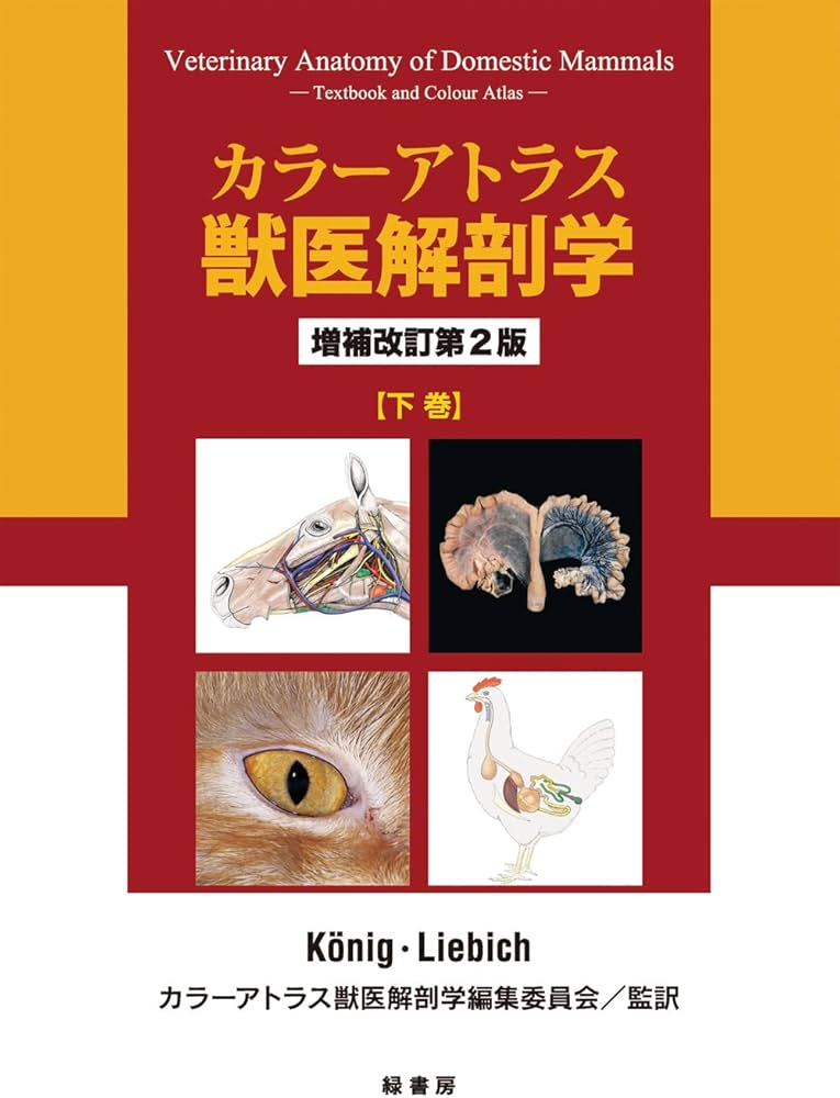 Amazon.co.jp: カラーアトラス獣医解剖学 増補改訂第2版 下巻 : カラー