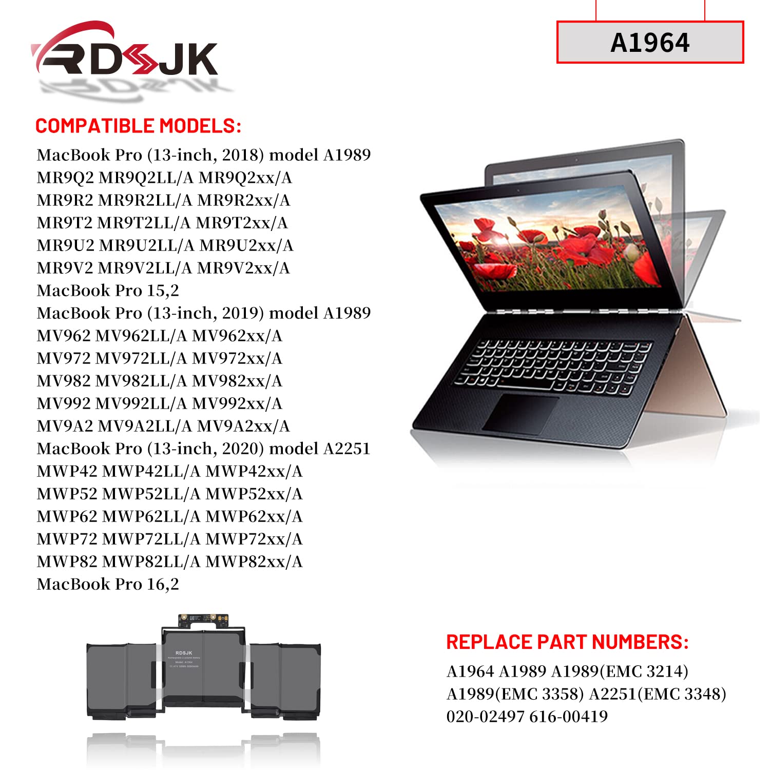 Amazon.com: A1964 Laptop Battery for MacBook Pro 13