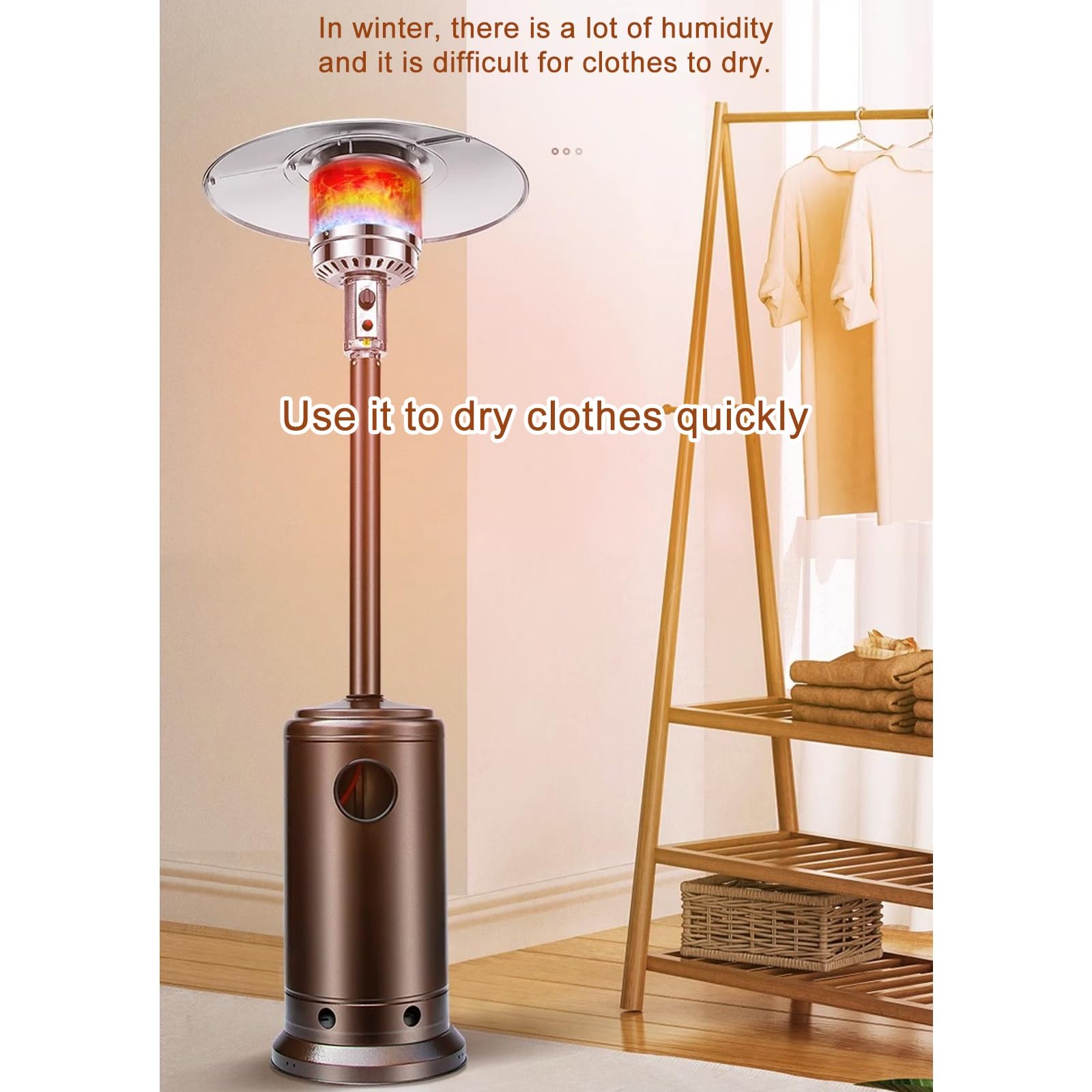 Amazon | 屋根付きパティオ用屋外ヒーター 屋外パラソルヒーター 屋内