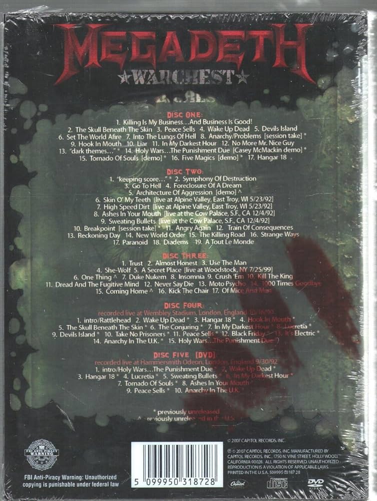 Megadeth - Warchest Box Set [4 CD/1 DVD Box Set] - Amazon.com Music