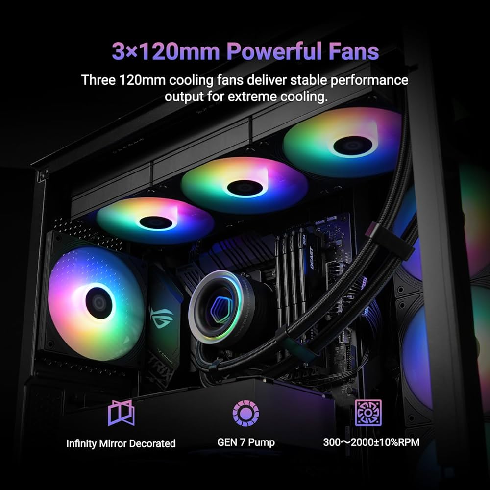 Amazon.co.jp: ID-COOLING FX360 INF 360mm 液体CPUクーラー、ARGB