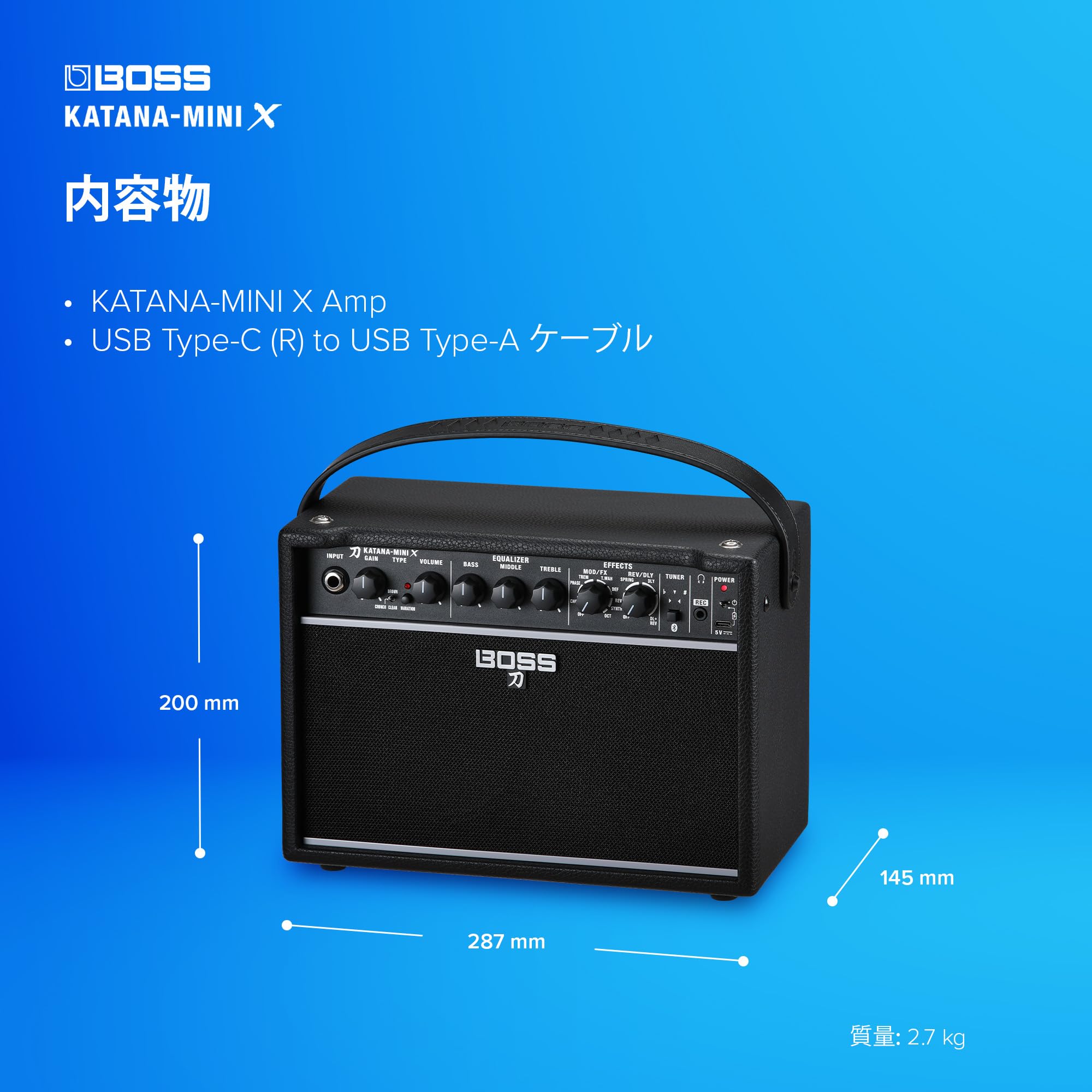 Amazon | BOSS ボス KTN-MINI X 小型ギターアンプ KATANA AMP MINI X