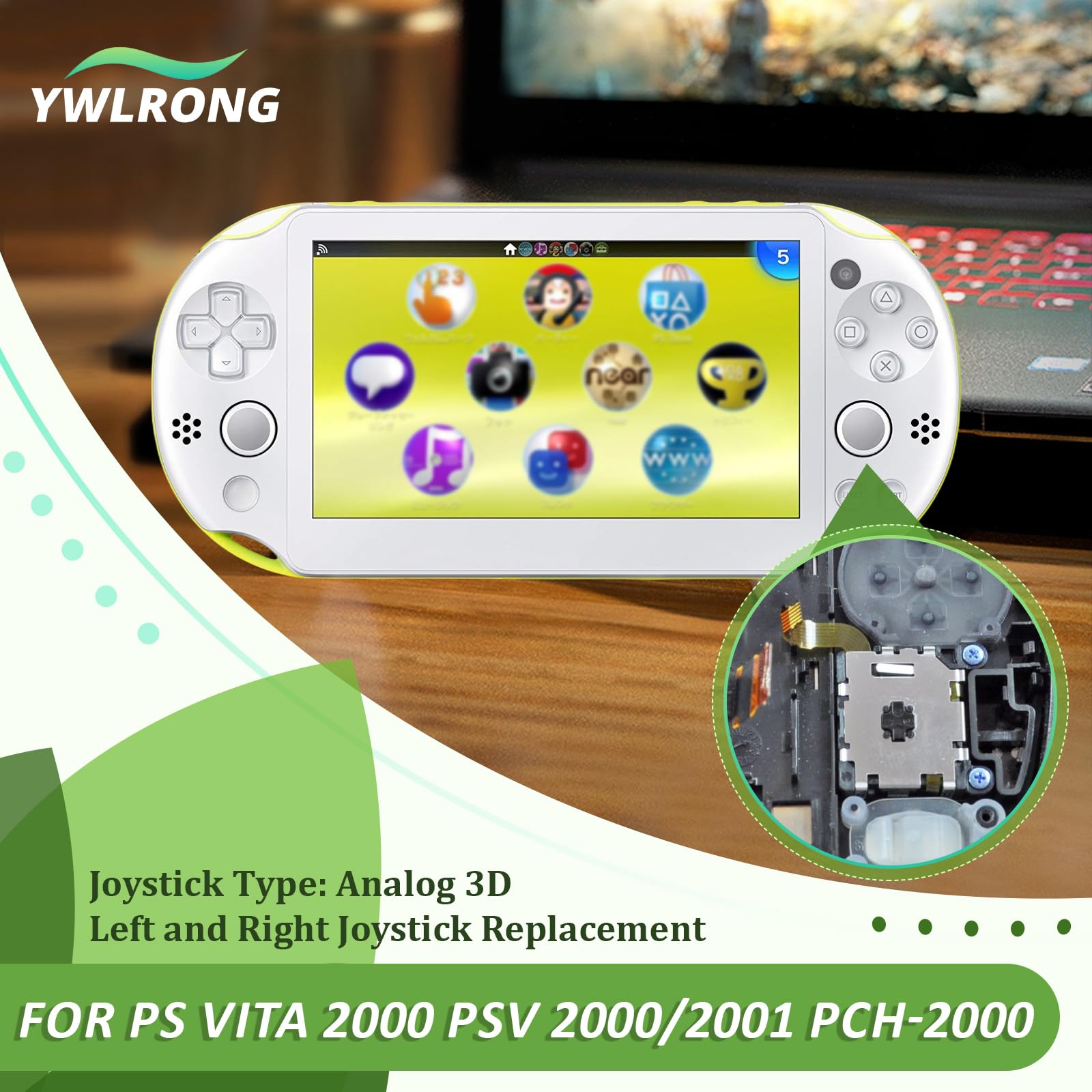 Amazon.com: for PS Vita 2000 2001 Joystick Replacement for PSV