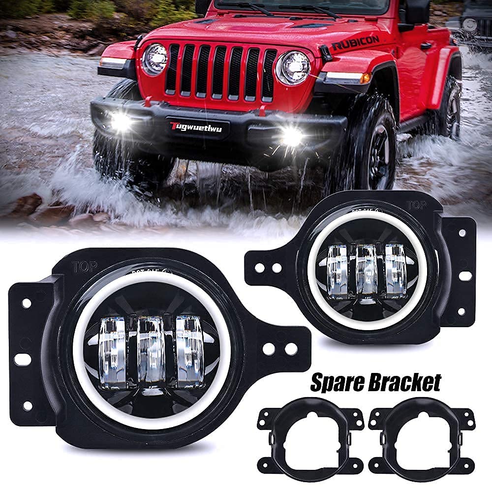 Amazon | Tugwuetlwu 4インチ ラウンド LED フォグライト ジープ 2018