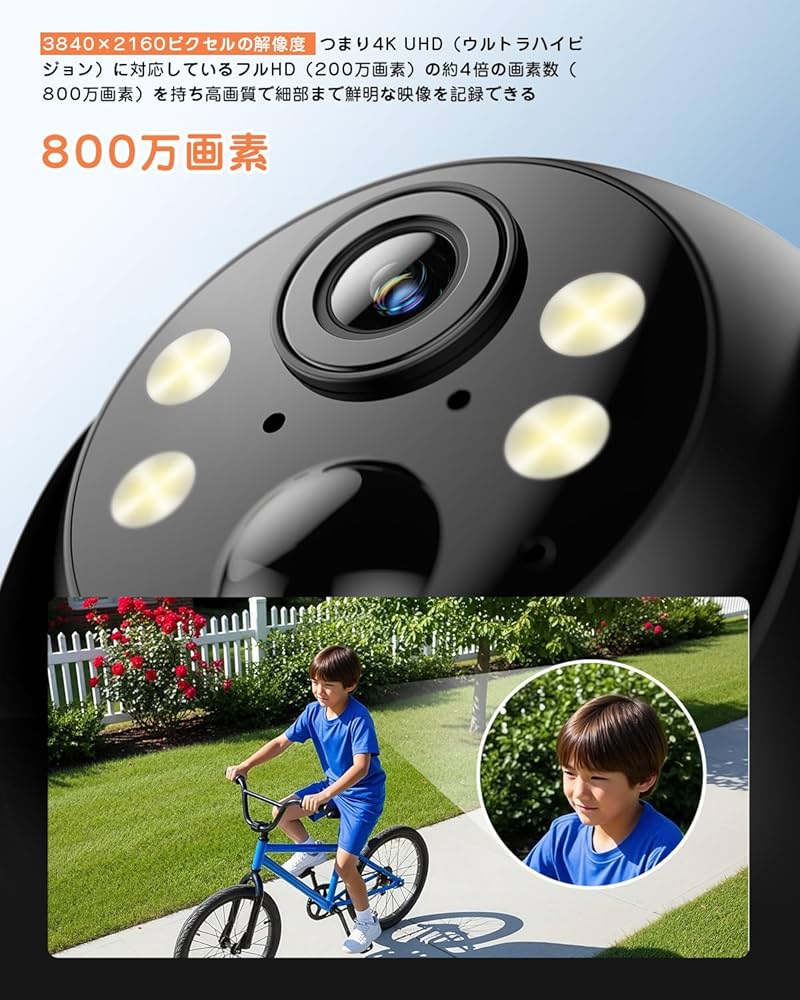 Amazon.co.jp: 800万画素・360度PTZ Dipclea 防犯カメラ 屋外 ソーラー