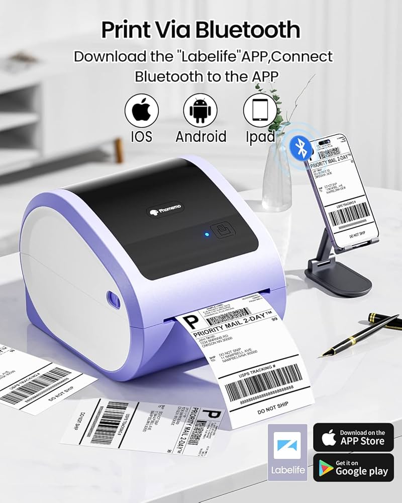 Amazon.co.jp: Phomemo D520-BT 感熱ラベルライター Bluetooth接続 4