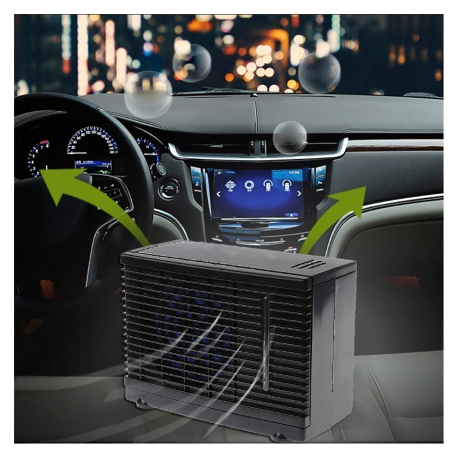 Amazon.co.jp: 12V 60W 調整可能なカーエアコン、クーラー冷却ファン水