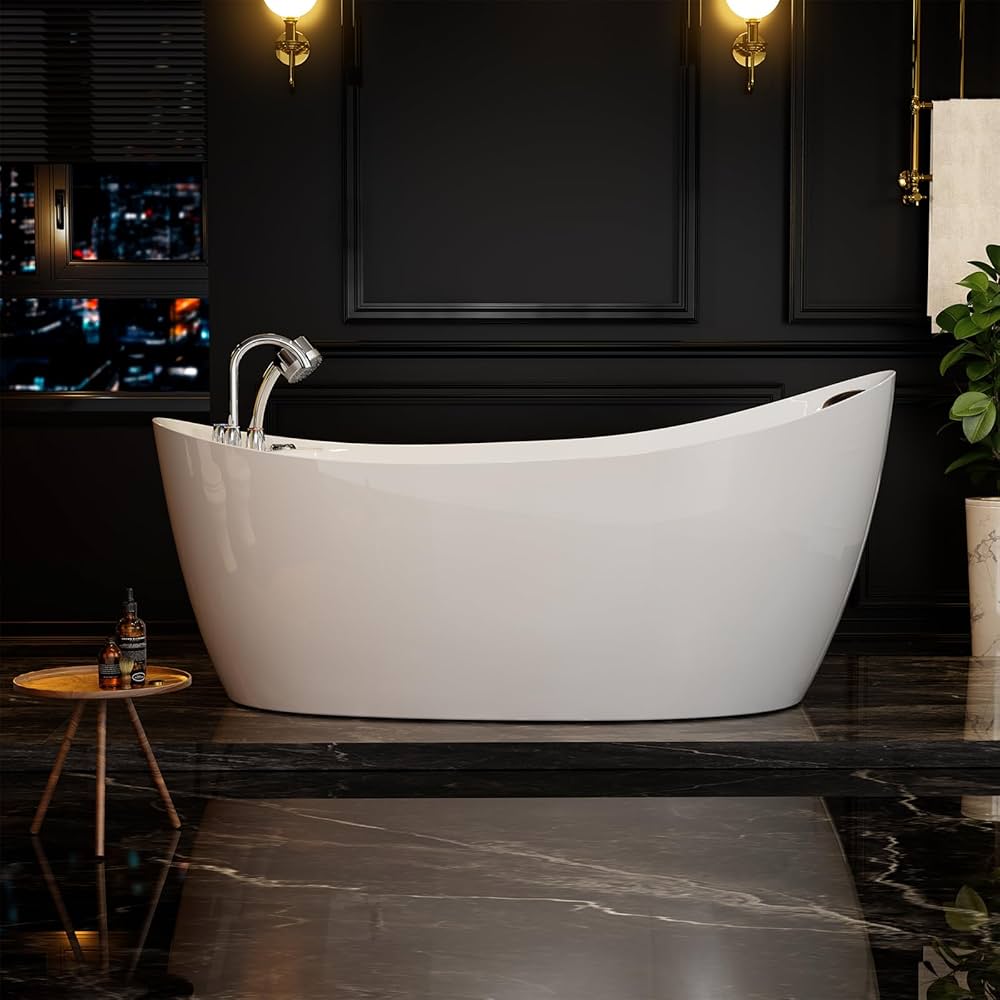 Amazon.co.jp: Empava 67インチ x 31インチ 自立式ジャグジー浴槽 左右