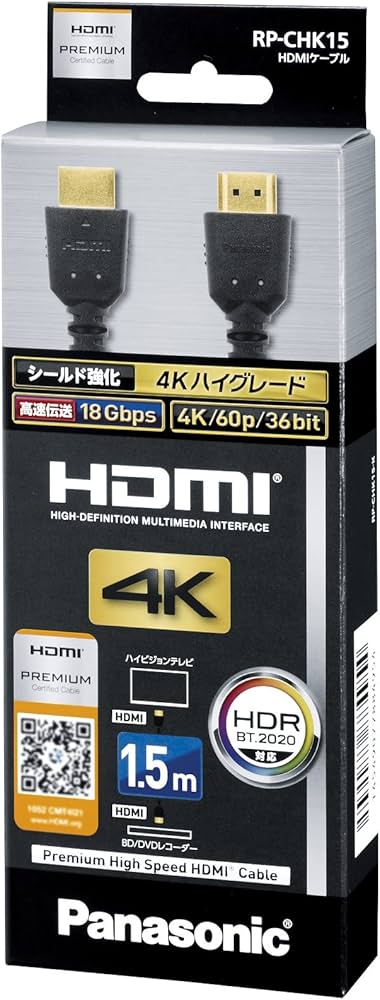 Amazon.com: Panasonic HDMI Cable 4K high Grade HDMI Plug (Type A