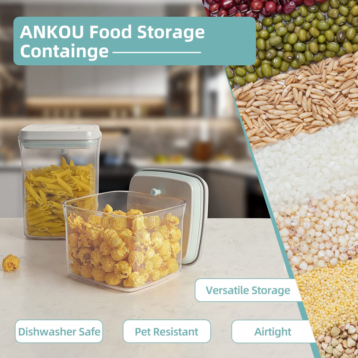 Amazon｜Ankou 密閉容器セット - (380ml 4個) 積み重ね可能 ワンボタン