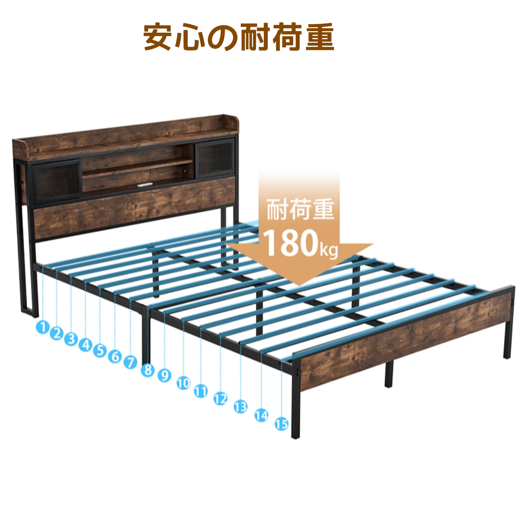 Amazon｜CSSMCOMP(売店) D ベッドフレーム ダブル ダブルベッド パイプ