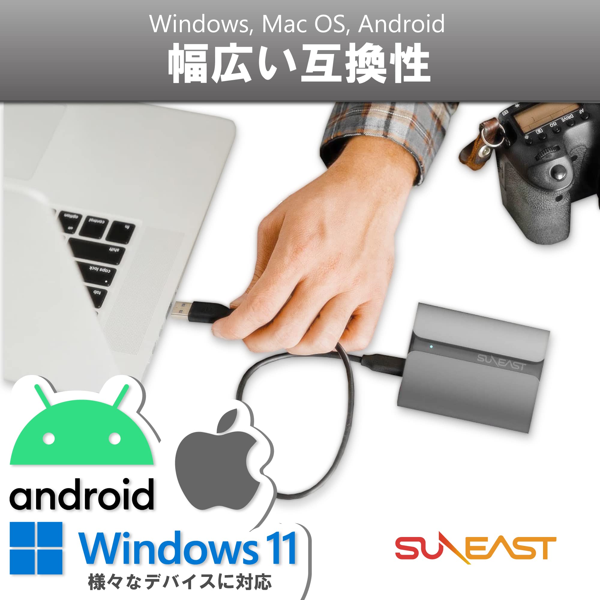 Amazon | SUNEAST SSD 外付け 2TB USB3.1 Type-C 最大読込速度560MB/秒