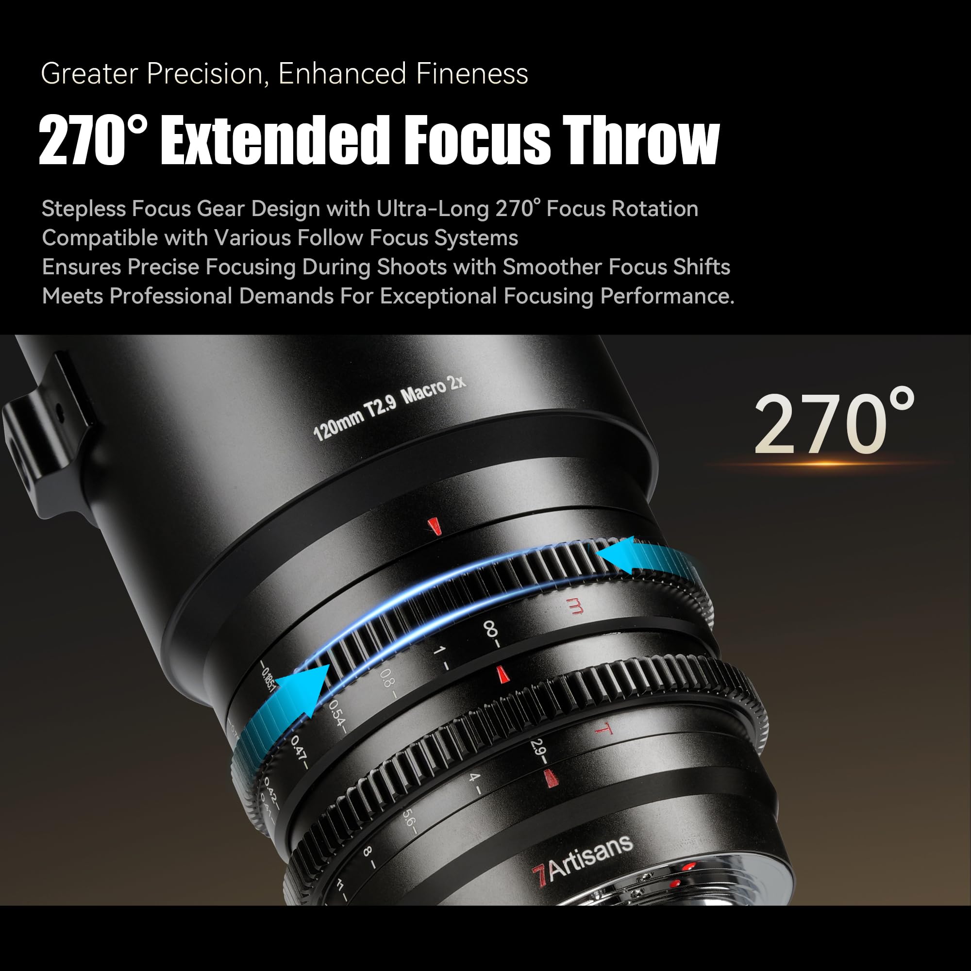 Amazon.com : 7artisans 120mm T2.9 Macro 2X Cine Lens,Manual Fixed