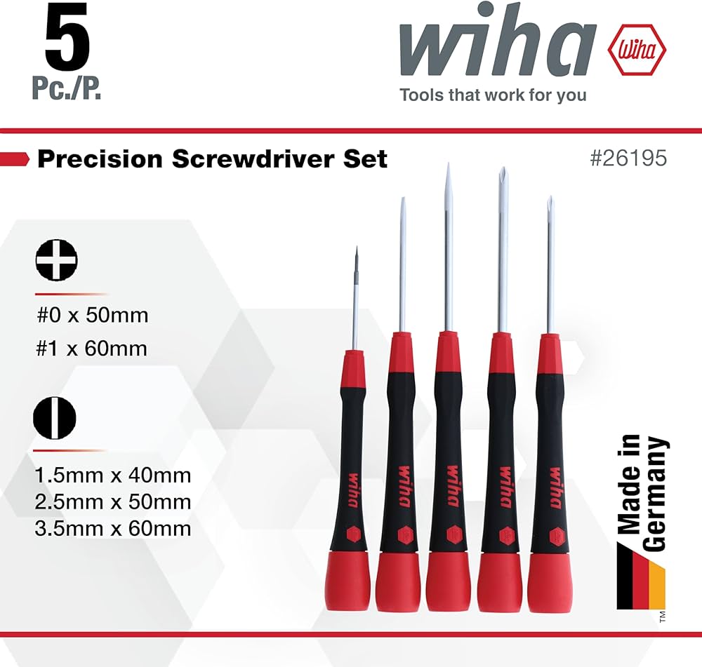 Amazon.com: Precision Slotted & Phillips Screwdriver Set, 5 Piece