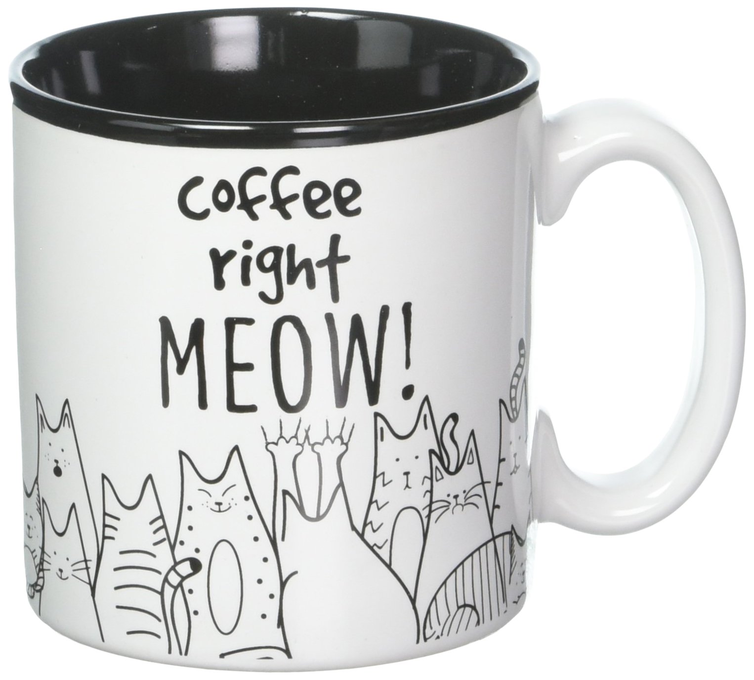 Amazon.com: BnB Cat Lovers Mug Coffee Right Meow Funny Message