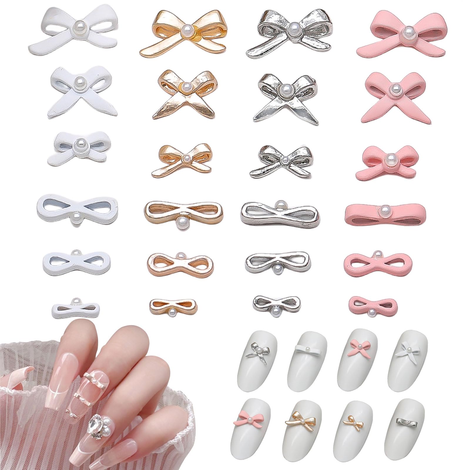 Amazon | ネイルパーツ リボン 24個セット 3D 立体 蝶結び ネイル