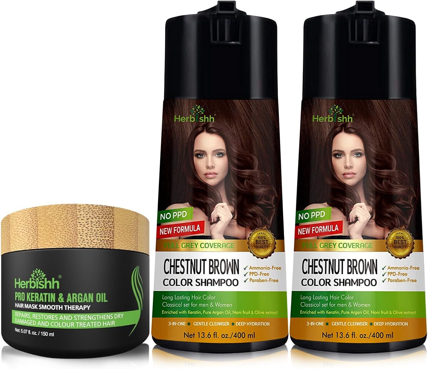 Amazon.com : Herbishh Hair Color Shampoo for Gray Hair – PPD-Free