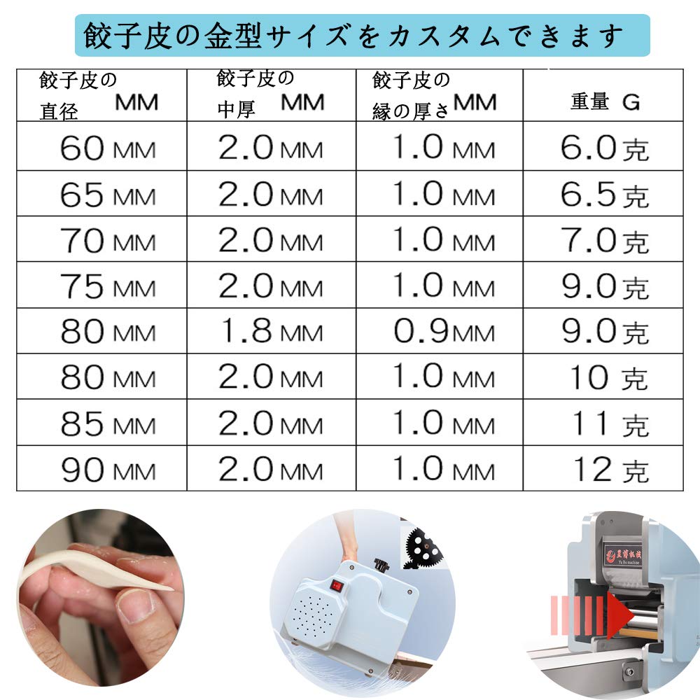 Amazon | 餃子皮マシン 餃子皮機 餃子皮専用マシン 生地から餃子皮