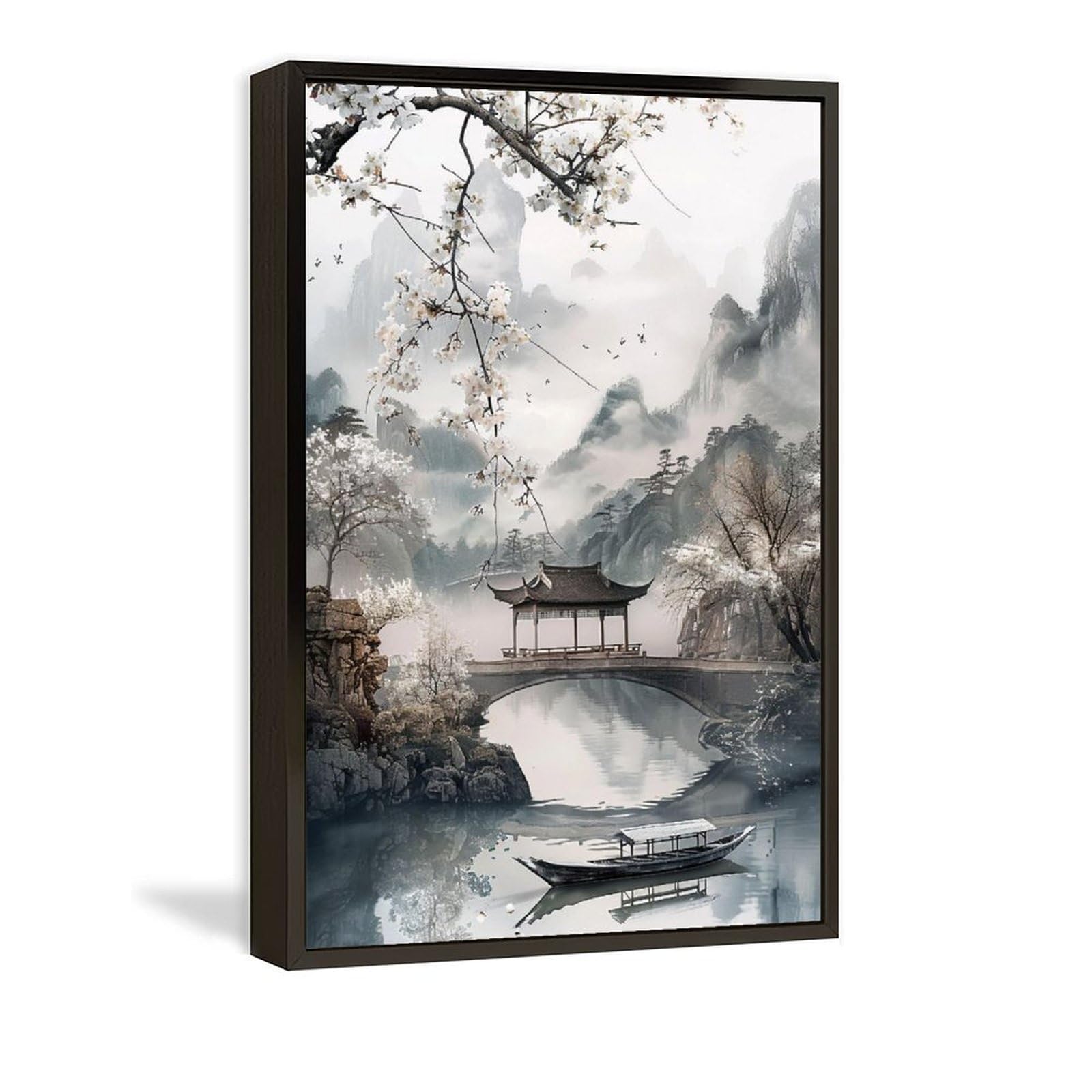 Amazon.co.jp: 絵画 中国風の風景水墨画インテリア 絵画 美しい自然の