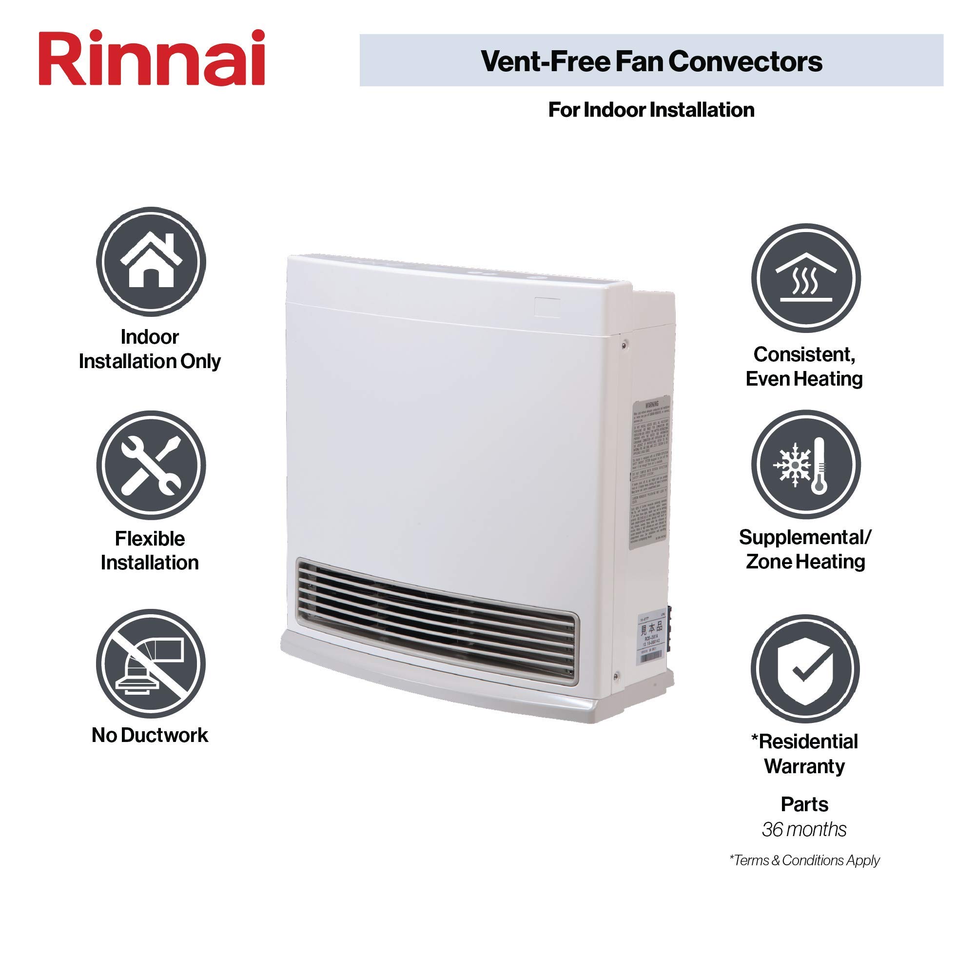 Rinnai FC510P Ventless Propane Heater, Energy-Efficient Space