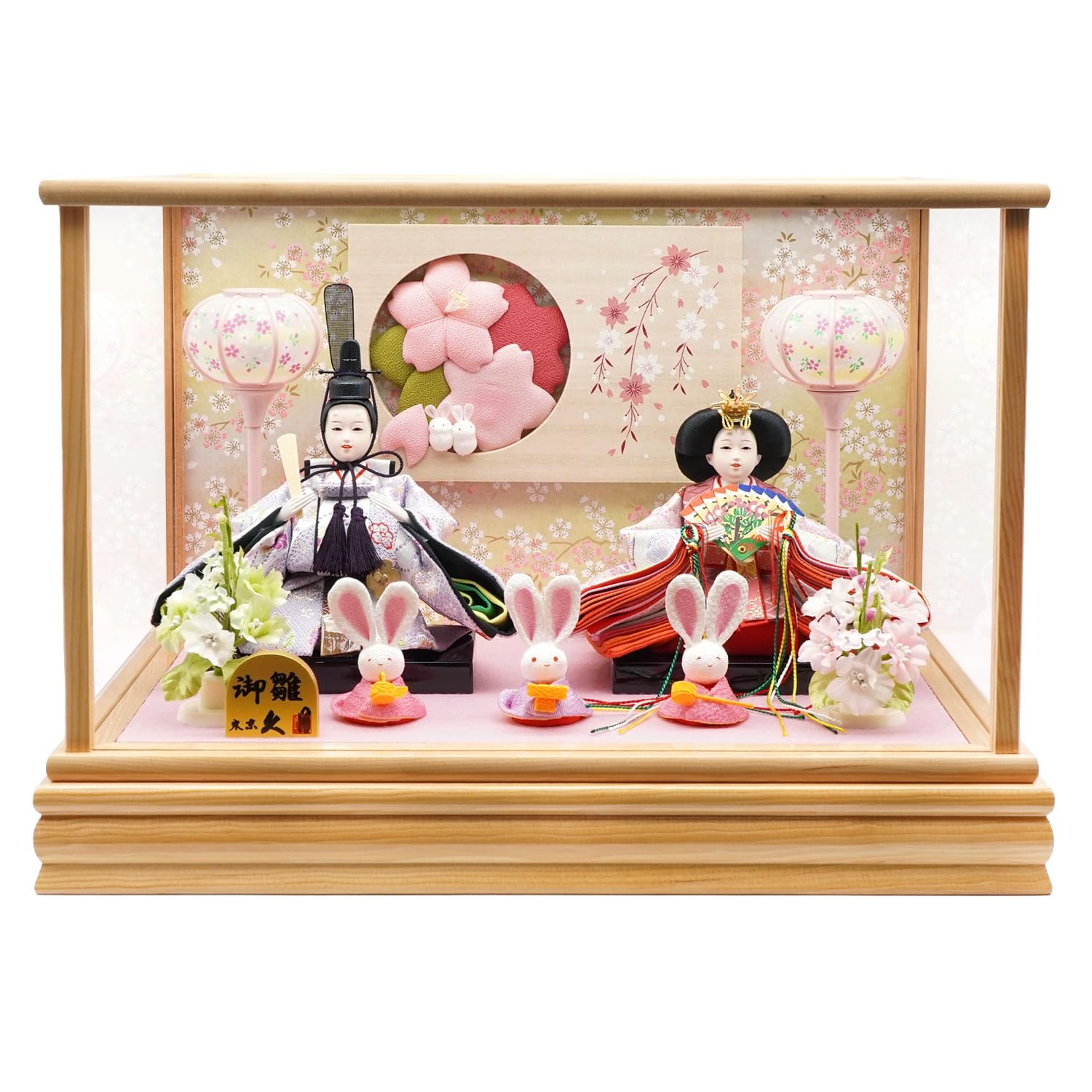 Amazon | 人形の久月 おひなさま 親王飾り ケース入り ナチュラル系