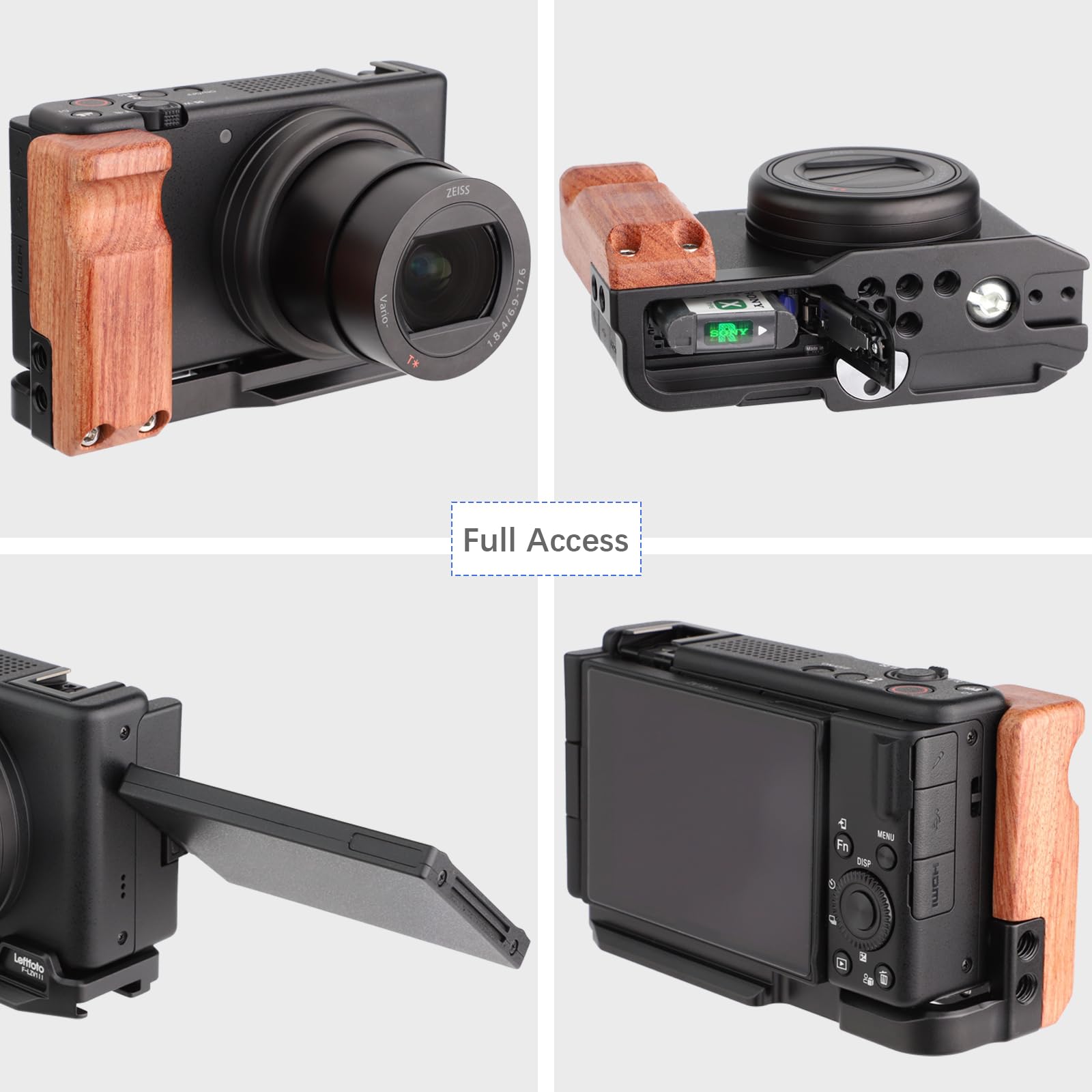 Amazon.com : Leftfoto ZV-1 II Handgrip L Bracket Ergonomic Wooden