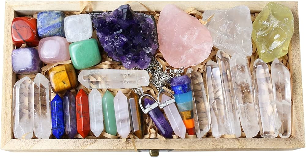 Amazon.com: Nvzi Healing Crystals and Stones Kit in Box, Chakra
