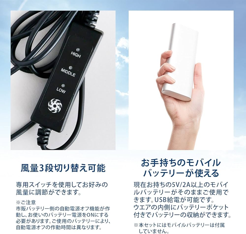 Amazon.co.jp: [山善] ファンウェア ベスト ファン付き ライトグレー
