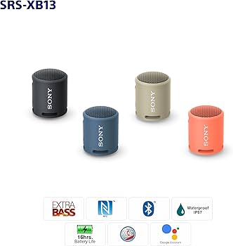 Amazon.com: Sony SRSXB13/B Extra Bass Portable Waterproof Speaker