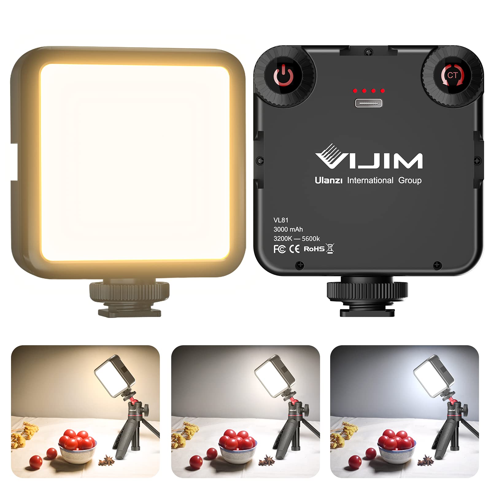 Amazon.com : VIJIM LED Video Light, VL81 On Camera Light with 3