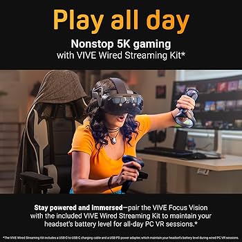 Amazon.com: HTC Vive Focus Vision Wired Bundle — XR Headset with