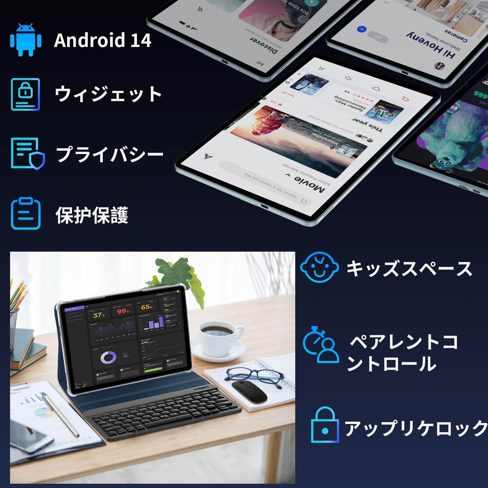 Amazon.co.jp: タブレット 11インチ Android14、COLORROOM C5