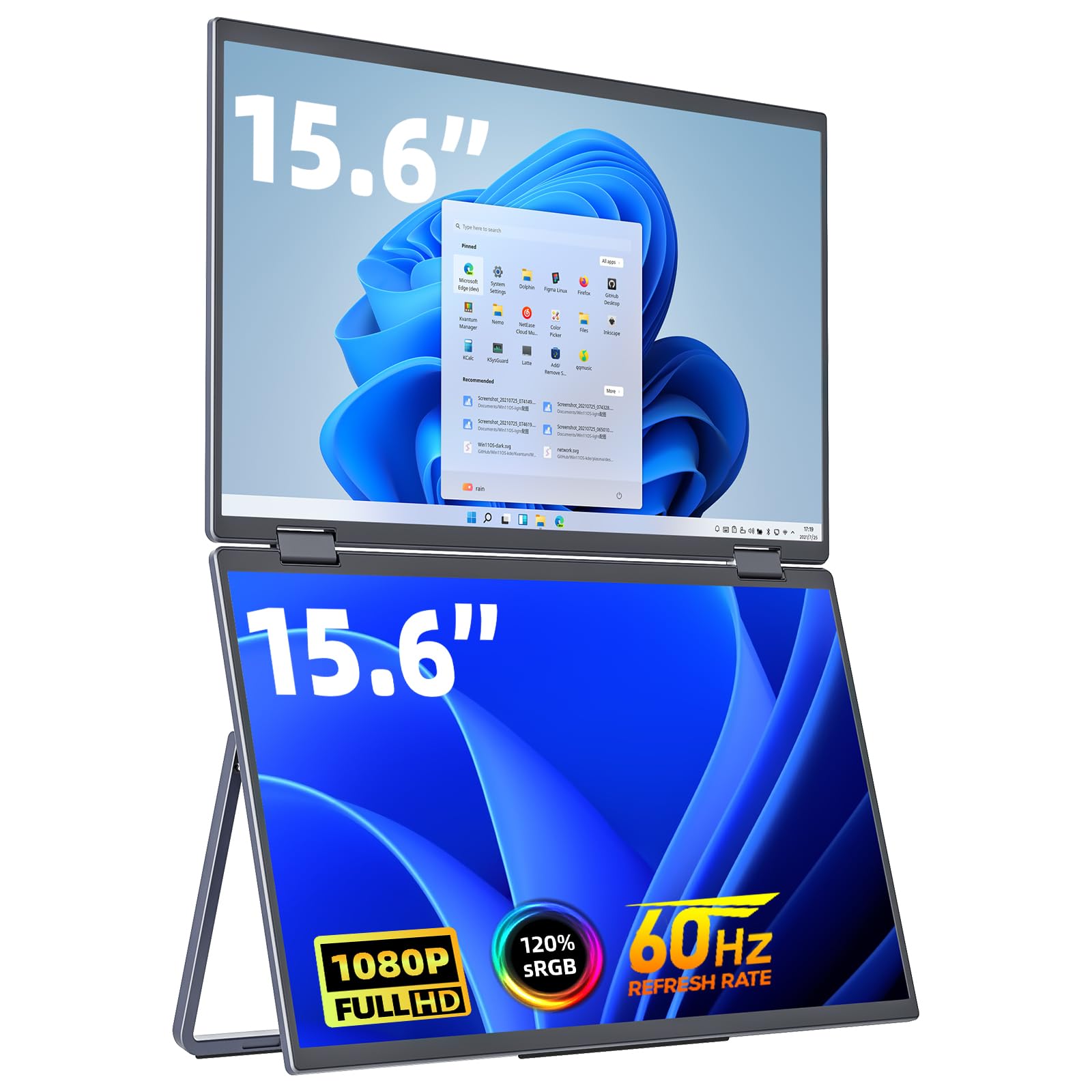 Amazon.com: cocopar Portable Monitor Dual 15.6 Inch 1080P Travel