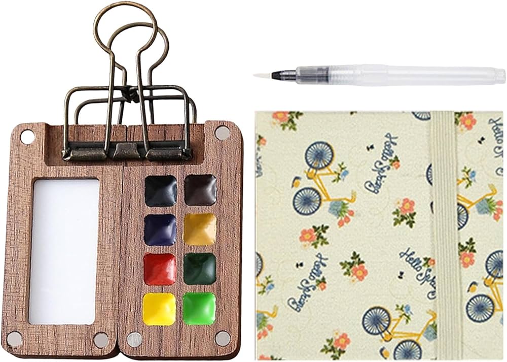 Amazon | 水彩絵の具セット | コンパクト スモール 水彩セット 水彩画