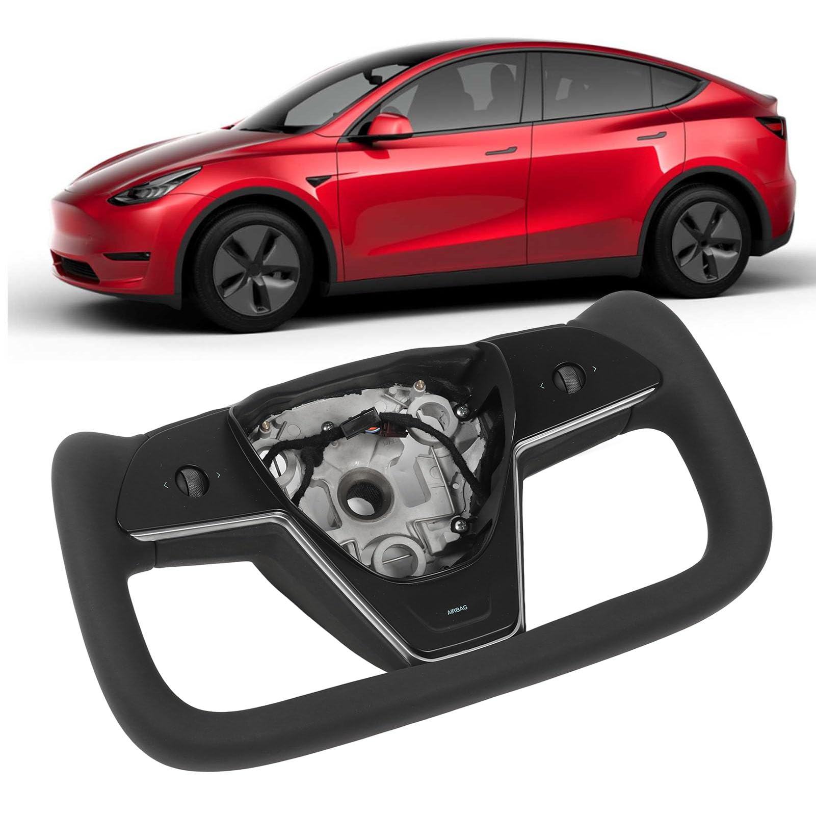 Amazon | ヨークステアリングホイール 加熱機能付き ナッパレザー 快適