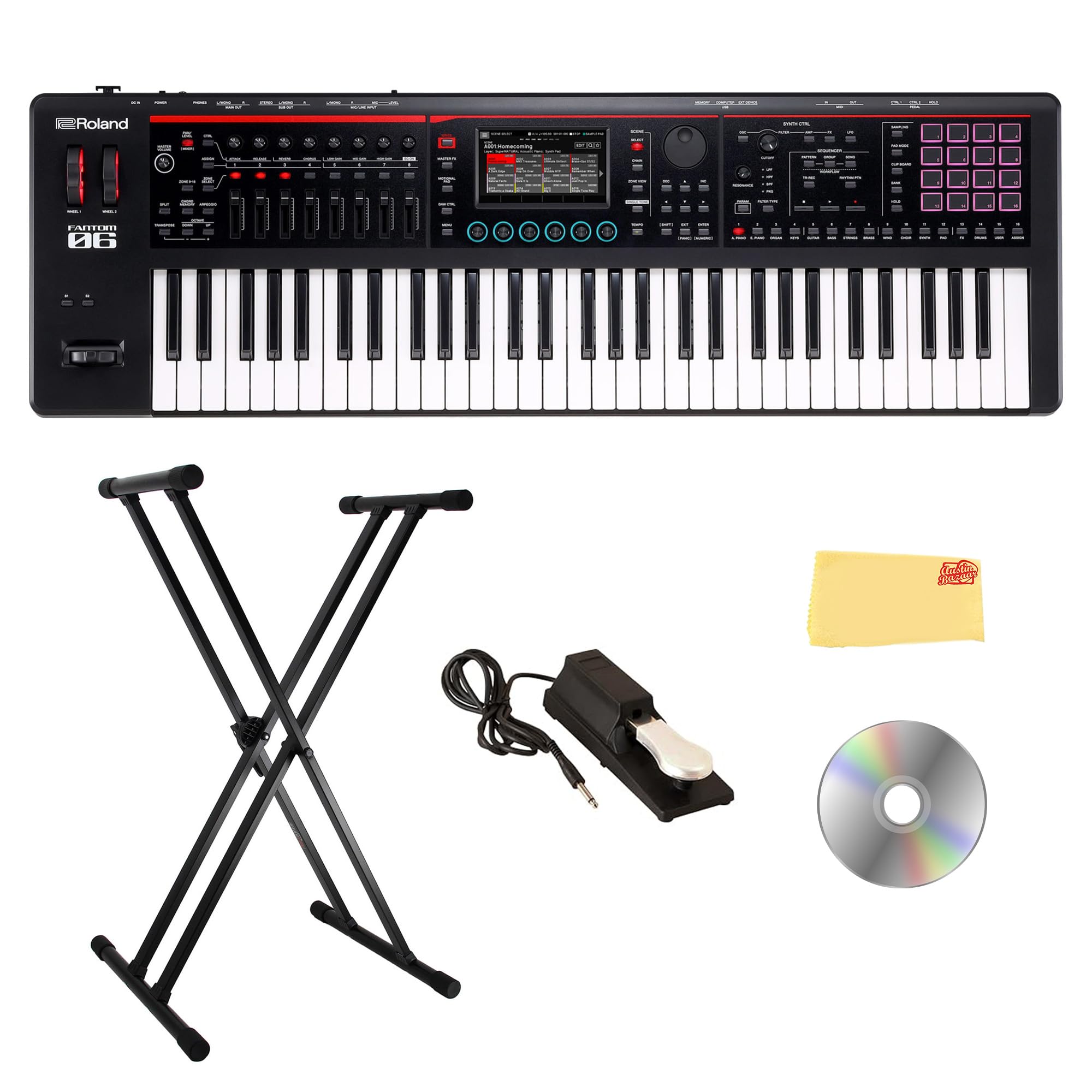 Amazon.com: Roland Fantom-06 Synthesizer Keyboard Bundle with