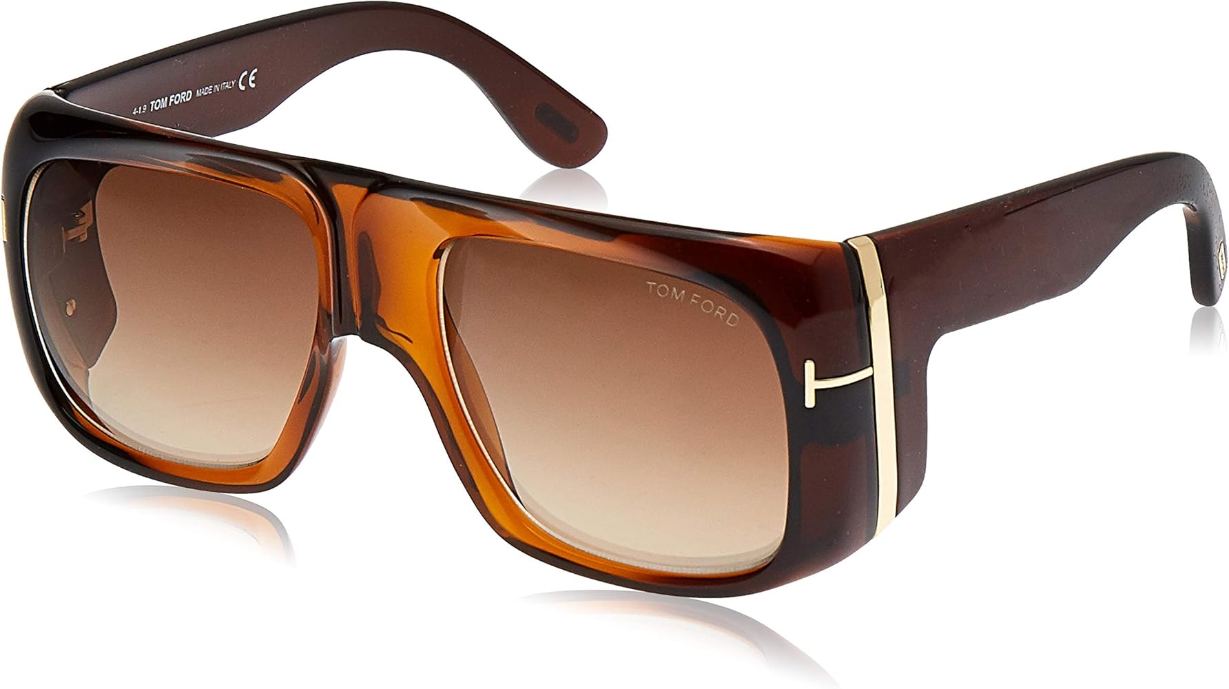 Amazon.com: Tom Ford Flared Sunglasses TF733 Gino 48F Brown Fade