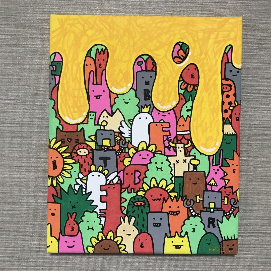 Amazon.co.jp: 絵画 アート ポップ 原画 現代 キャラ かわいい