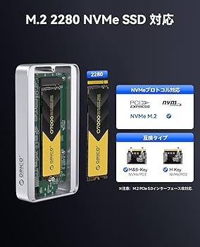 Amazon.co.jp: ORICO 80Gbps M.2 NVMe SSD 外付けケース，Thunderbolt