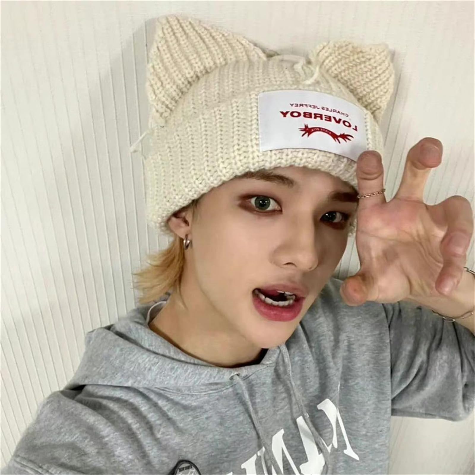 Amazon.co.jp: Kpop Stray Kids ビーニー帽子猫耳帽子ヒョンジン