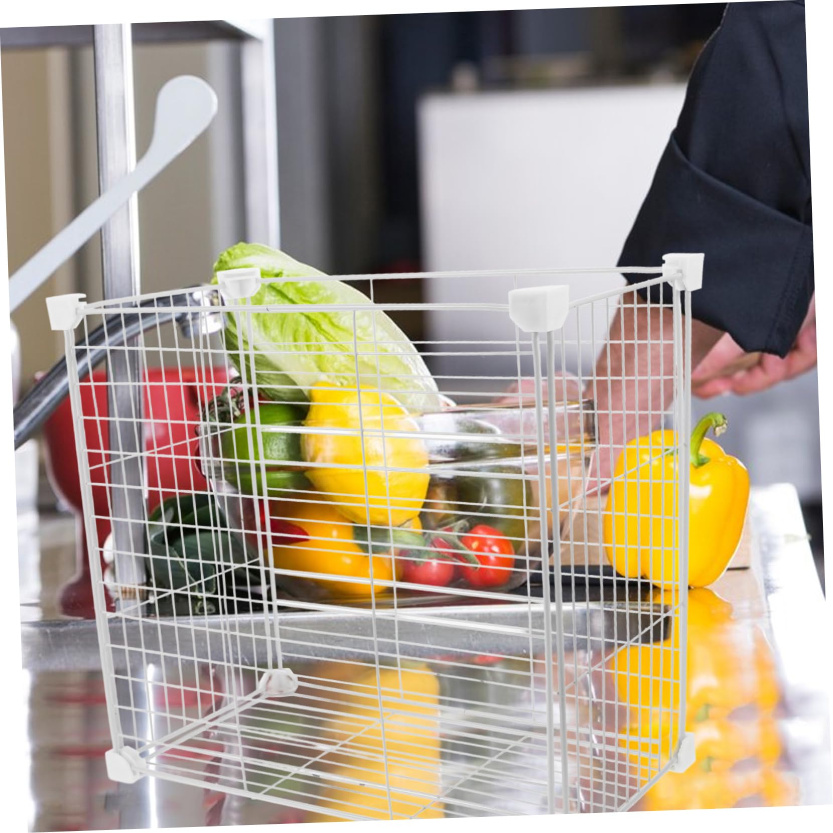 Amazon｜MOLUCKFU 冷凍庫用ワイヤーバスケット 積み重ね可能 メッシュ