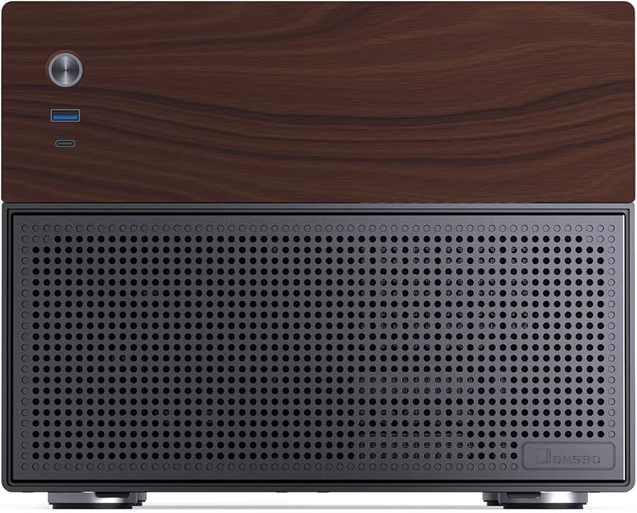 Amazon.com: JONSBO N4 Black NAS Pc Case, Walnut Wood, 8-Drive Bay