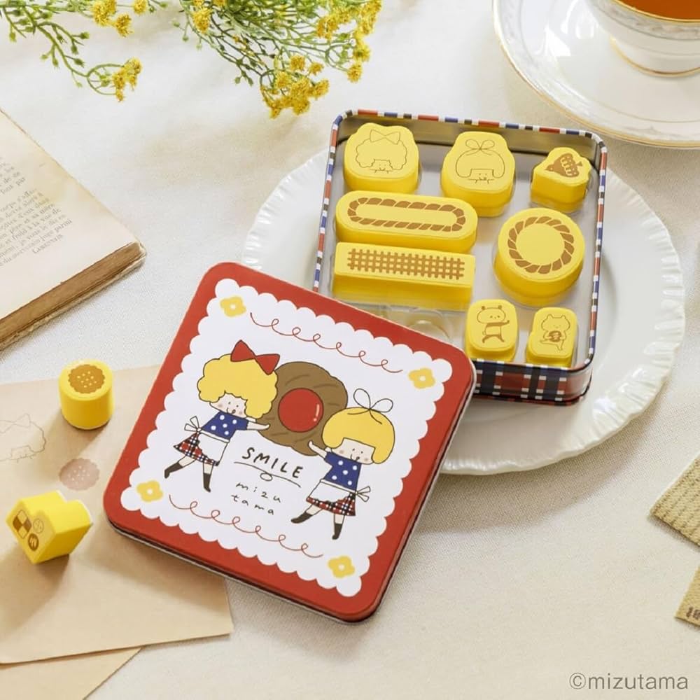 Amazon.co.jp: mizutamaのクッキーみたいなはんこと缶のセットBOOK