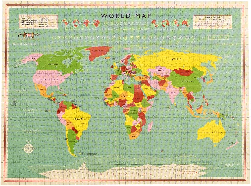 Amazon.co.jp: 世界地図 1000ピース パズル : 本